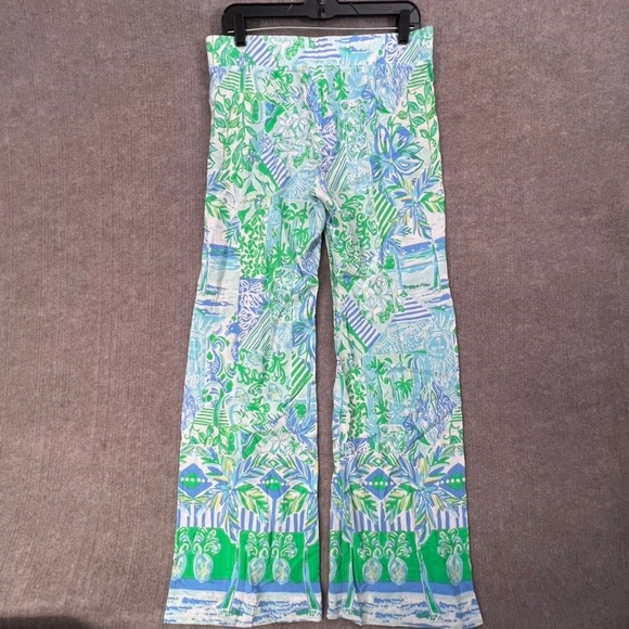 Lilly Pulitzer Palazzo Pants in Whisper Blue Beach Happy print - Picture 2 of 7